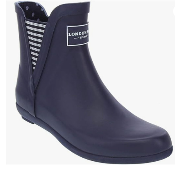 LONDON FOG Womens Piccadilly Rain Boot Navy 6 M US - Picture 2 of 4
